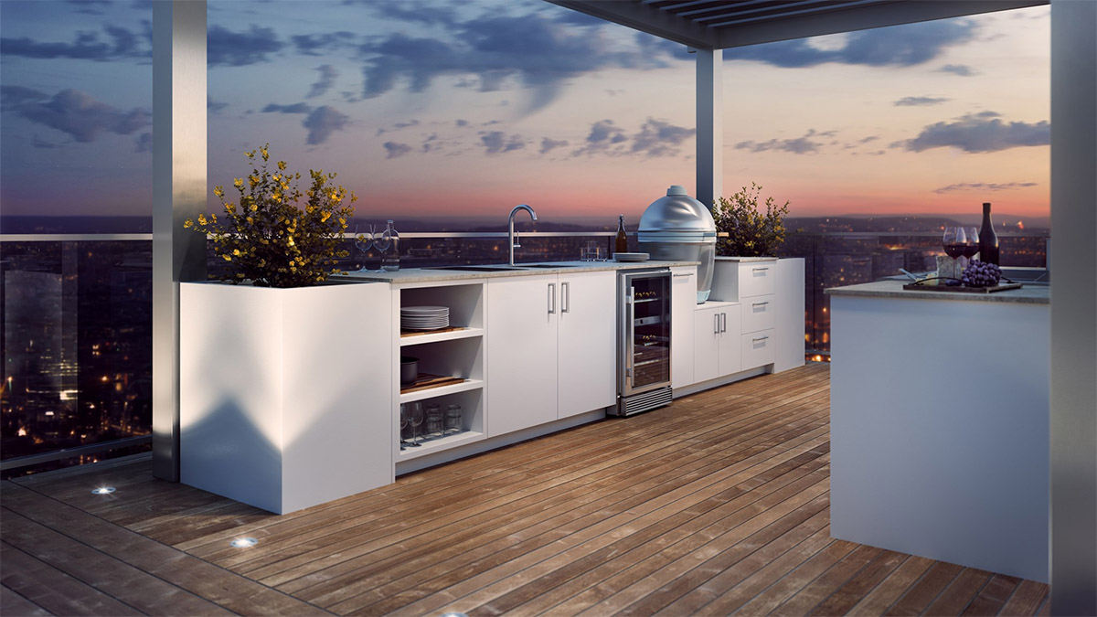 rooftop outdoor kitchen build California