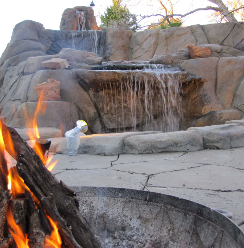 Backyard waterfall landscaping