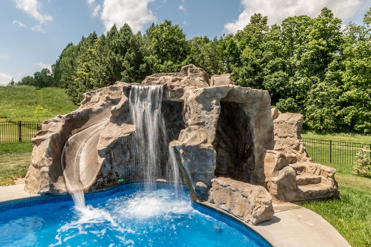 Poolside Water Features Rock Water Slides Waterfalls Grottos