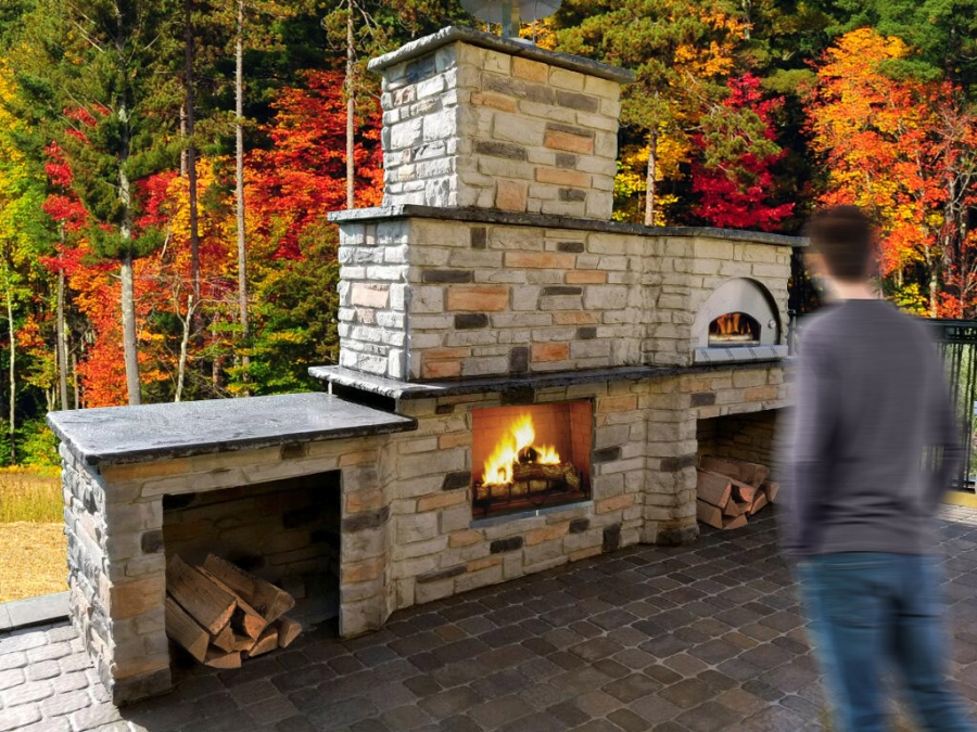 Outdoor Fire Pit Fireplace Design, Outdoor Fire Pit Pizza Oven Combo